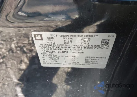 2015 GMC Terrain Slt-1 z USA, uszkodzony, nr VIN 2GKFLXEK7F6180716